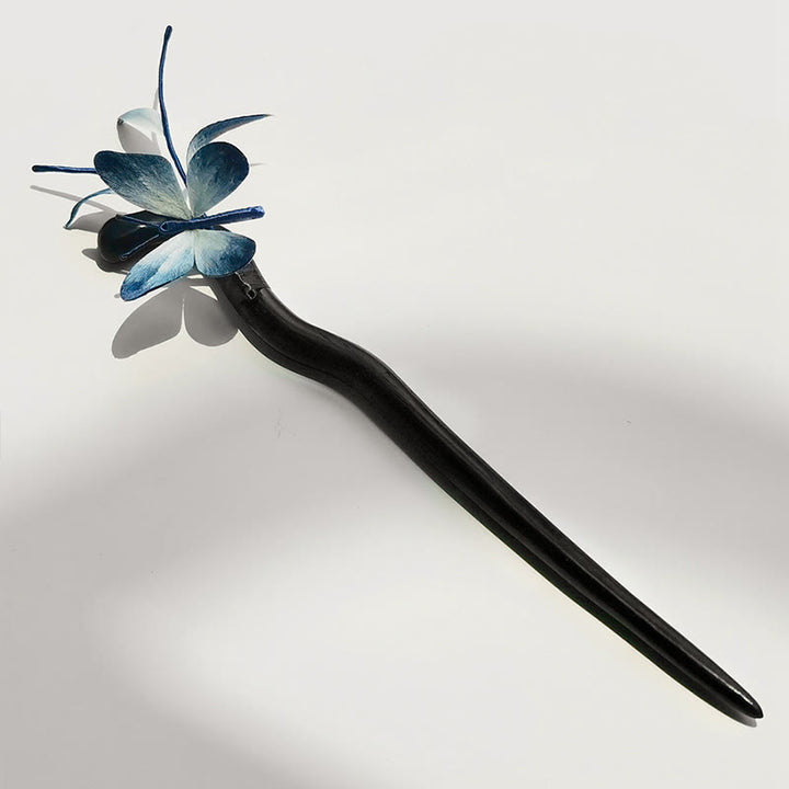 Buddha Stones ręcznie robione aksamitne kwiaty z jedwabiu morwowego, broszka motyl, spinka do włosów