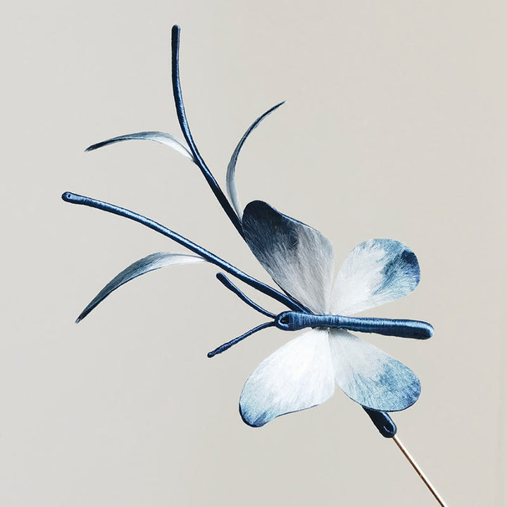 Buddha Stones ręcznie robione aksamitne kwiaty z jedwabiu morwowego, broszka motyl, spinka do włosów