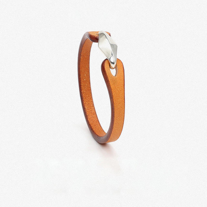 Bransoletka ochronna Buddha Stones 925 ze srebra wysokiej próby, ze skóry, z wieloma obrotami