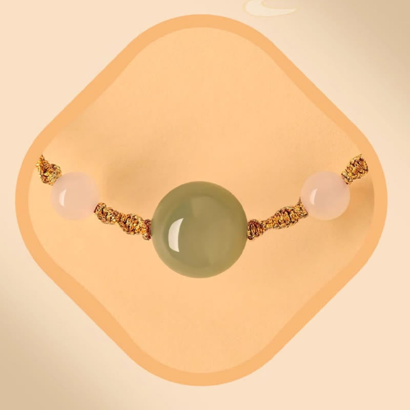 Buddha Stones Hetian Jade Czarny Onyks Czerwony Agat Koraliki Bransoletka Szczęścia Pleciona