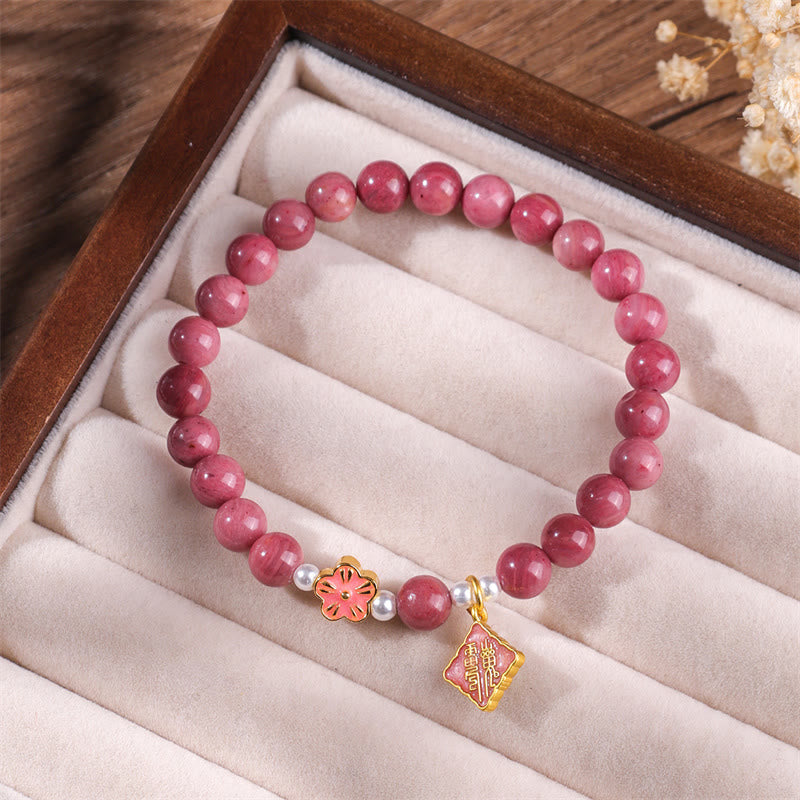 Bransoletka energetyczna Buddha Stones Rhodonite Peach Blossom Loving Energy