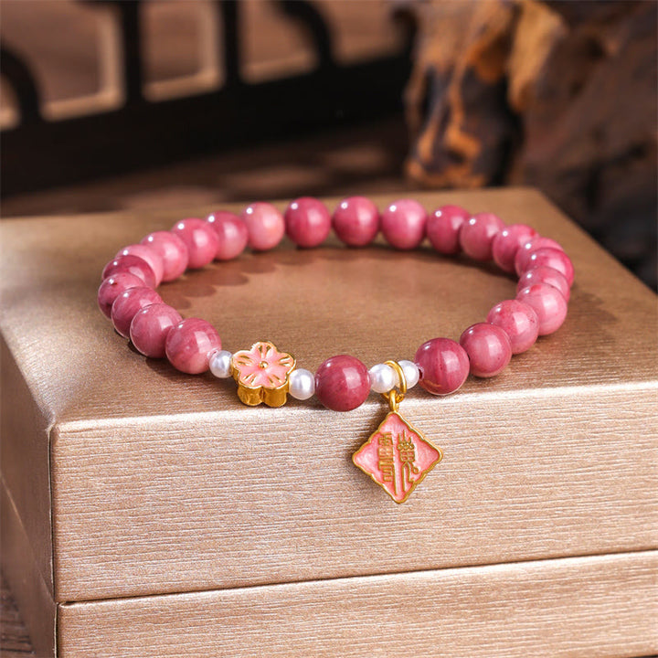 Bransoletka energetyczna Buddha Stones Rhodonite Peach Blossom Loving Energy