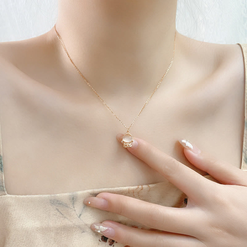 Buddha Stones 925 Srebro Sterling Chalcedon Bezpostaciowy Budda Pozytywny Naszyjnik Wisiorek - image 3