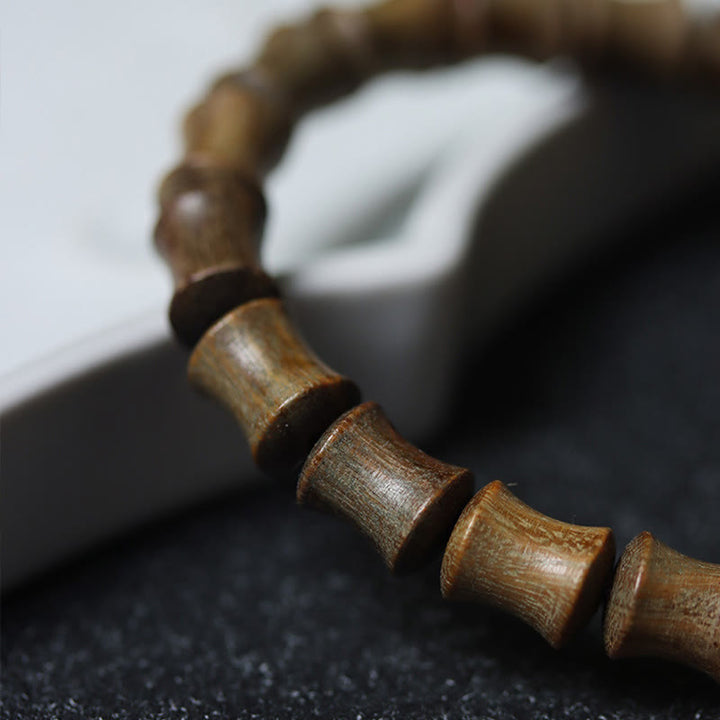 Buddha Stones Tybetańskie Dziewięciooczne Dzi Koraliki Zielony Sandałowiec Bransoletka Spokoju