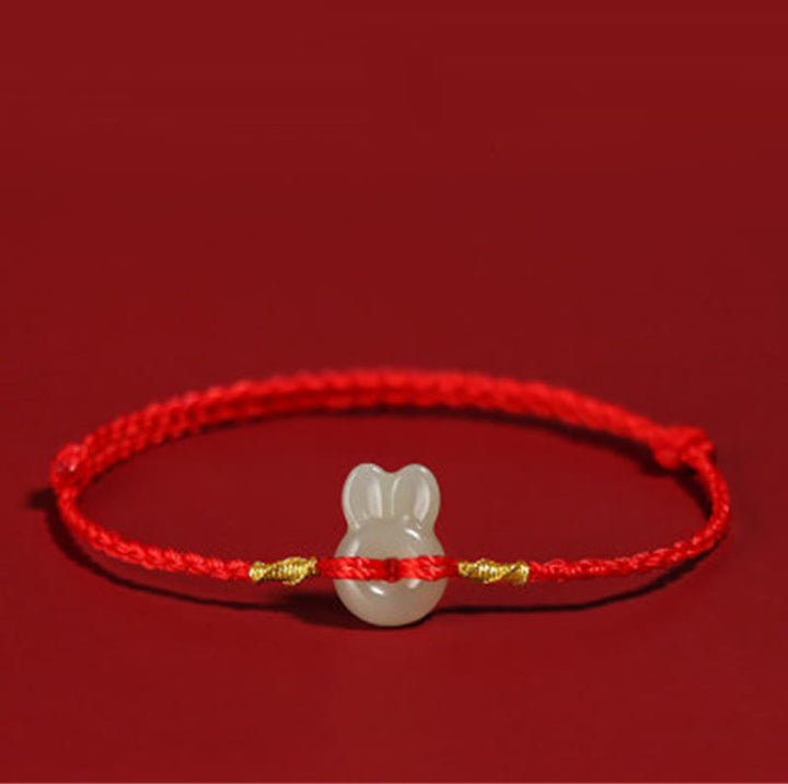 Buddha Stones z kamieni Buddy Hetian Jade Cute Rabbit String Luck