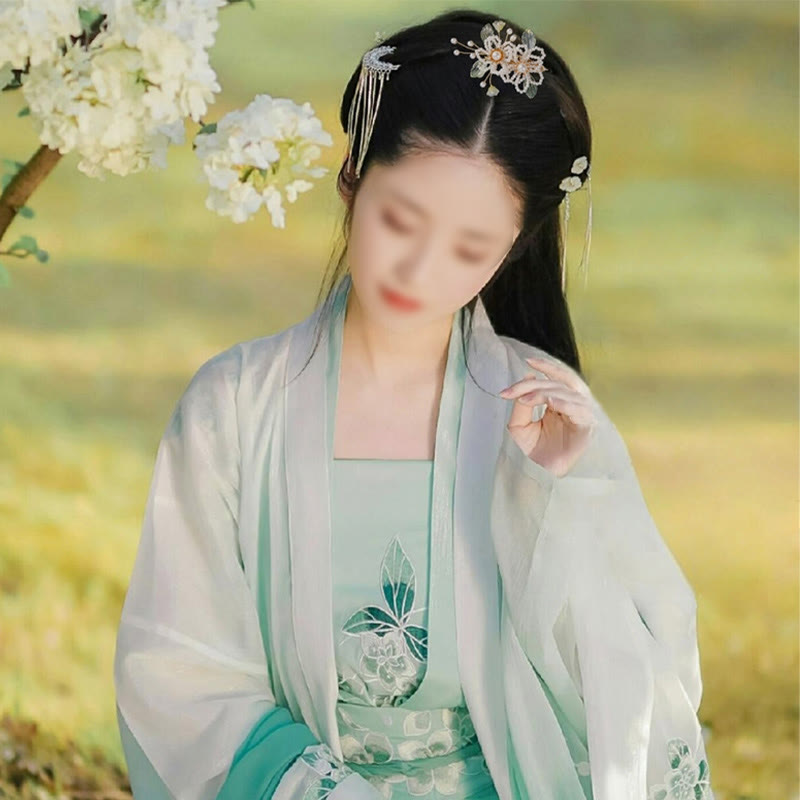 Buddha Stones Retro Styl Kwiat Liść Tassel Spinka Do Włosów