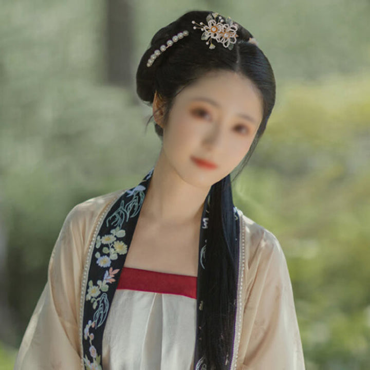 Buddha Stones Retro Styl Kwiat Liść Tassel Spinka Do Włosów