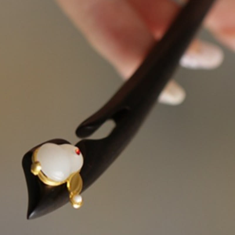 Buddha Stones Pomyślna Chmura Sandałowiec Królik Ochrona Spinka Do Włosów