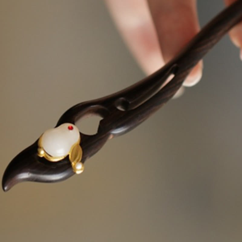 Buddha Stones Pomyślna Chmura Sandałowiec Królik Ochrona Spinka Do Włosów