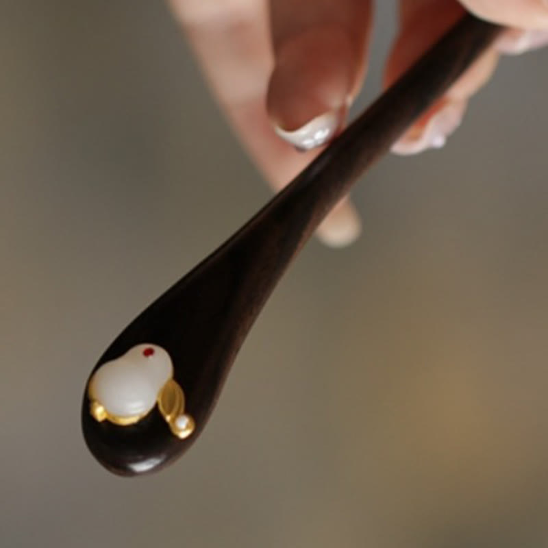 Buddha Stones Pomyślna Chmura Sandałowiec Królik Ochrona Spinka Do Włosów