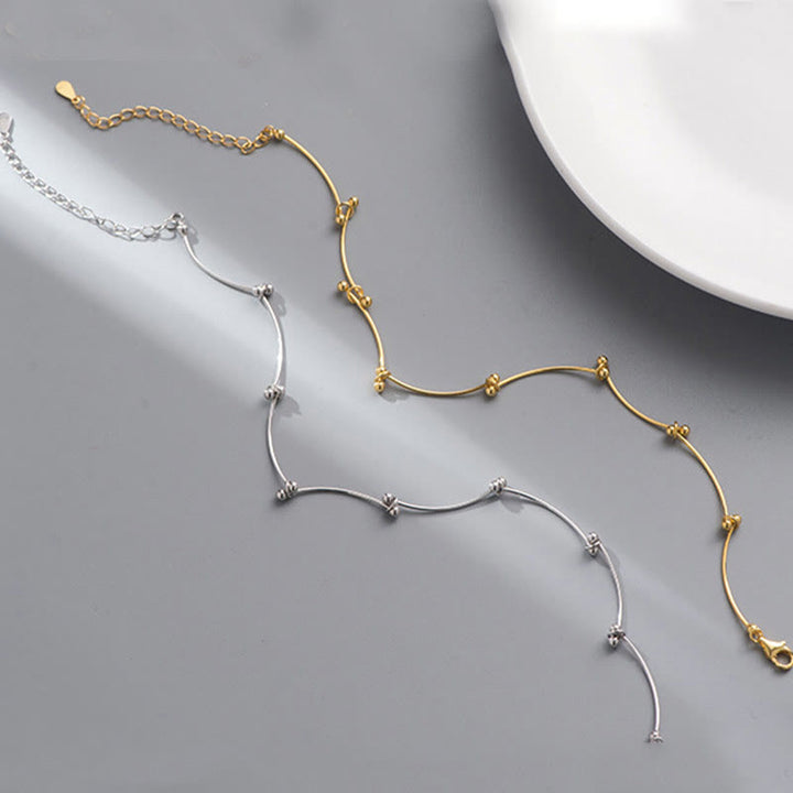 Bransoletka ochronna na kostkę z Buddha Stones 925 ze srebra wysokiej próby w kształcie fali - image 9