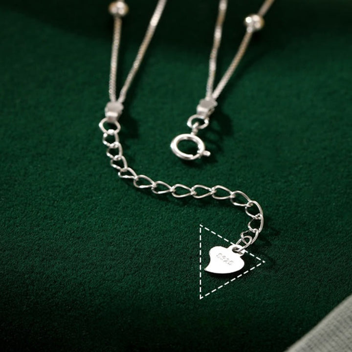 Bransoletka ochronna na kostkę z podwójnymi warstwami liści miłorzębu Buddha Stones ze srebra próby 925 - image 7