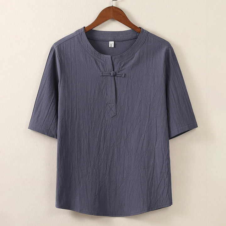 Buddha Stones 2 szt. Prosty design Chiński Żaba-Guzik Koszula Ściągana Sznurkiem Szerokie Spodnie Z Kieszeniami Męski Zestaw Tkanin Medytacyjnych - image 8