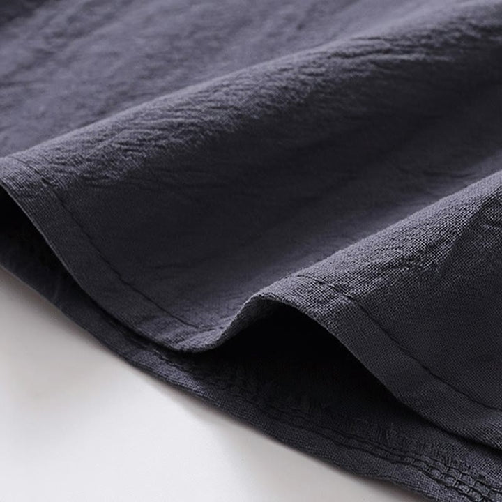 Buddha Stones 2 szt. Prosty design Chiński Żaba-Guzik Koszula Ściągana Sznurkiem Szerokie Spodnie Z Kieszeniami Męski Zestaw Tkanin Medytacyjnych - image 13