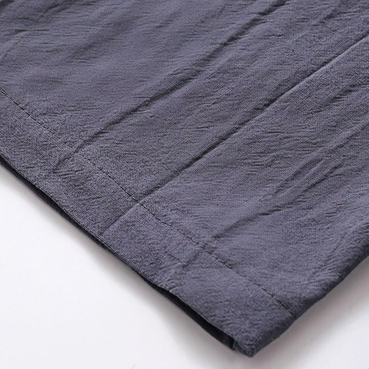 Buddha Stones 2 szt. Prosty design Chiński Żaba-Guzik Koszula Ściągana Sznurkiem Szerokie Spodnie Z Kieszeniami Męski Zestaw Tkanin Medytacyjnych - image 14