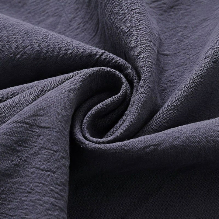 Buddha Stones 2 szt. Prosty design Chiński Żaba-Guzik Koszula Ściągana Sznurkiem Szerokie Spodnie Z Kieszeniami Męski Zestaw Tkanin Medytacyjnych - image 16