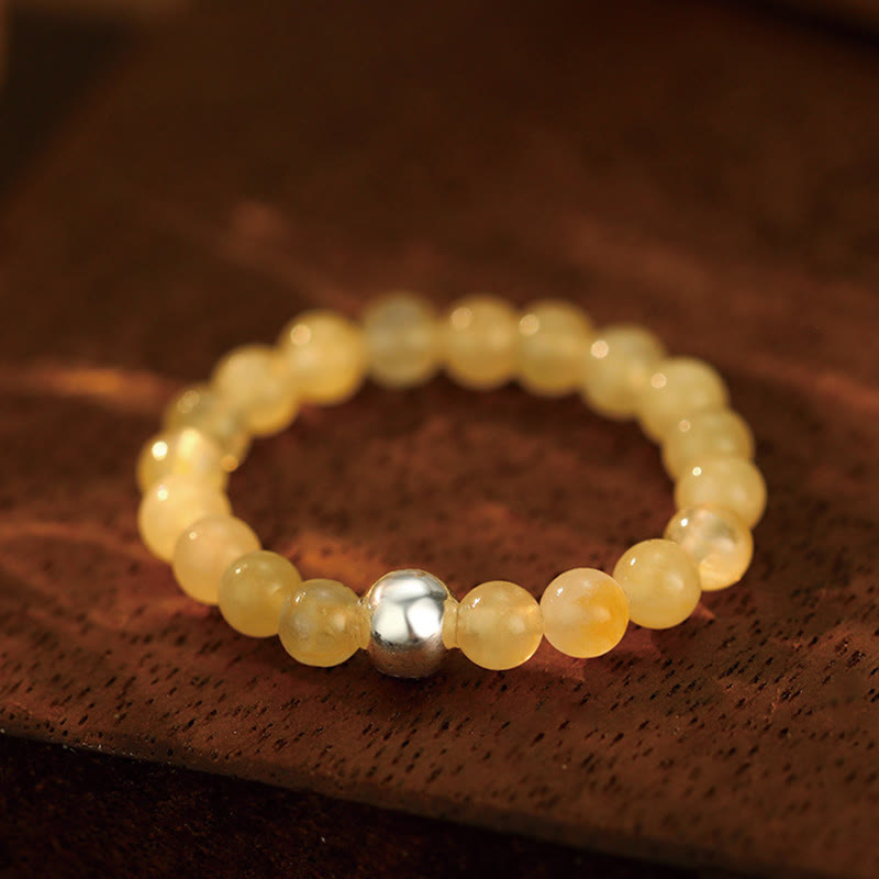 Buddha Stones 925 Srebro Kryształowe Koraliki Biały Jade Czarny Onyks Błogosławieństwo Elastyczny Pierścień