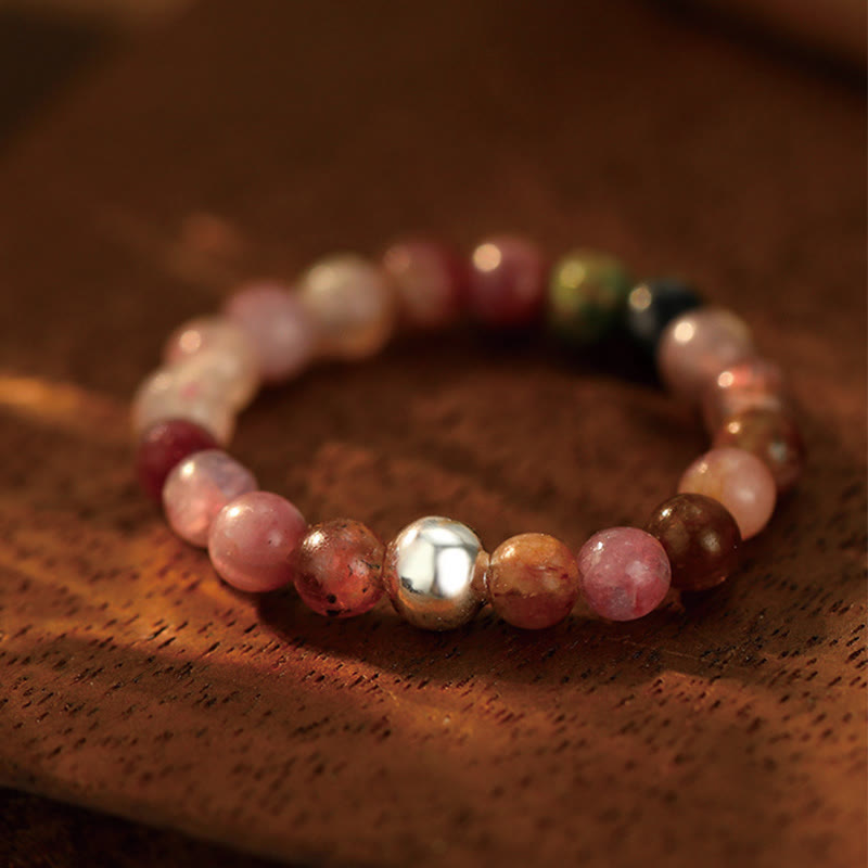 Buddha Stones 925 Srebro Kryształowe Koraliki Biały Jade Czarny Onyks Błogosławieństwo Elastyczny Pierścień