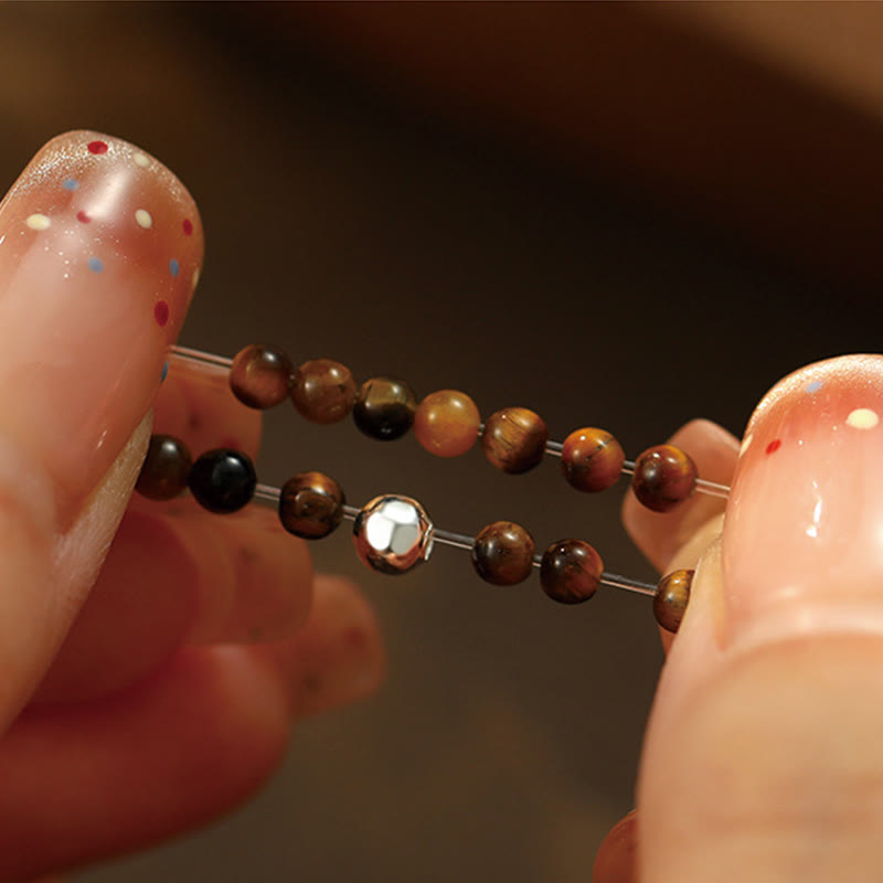 Buddha Stones 925 Srebro Kryształowe Koraliki Biały Jade Czarny Onyks Błogosławieństwo Elastyczny Pierścień