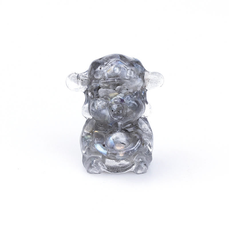 Buddha Stones Bóg Bogactwa Kryształ Ametystu Żywica Energia Fortuna Dekoracja Domu