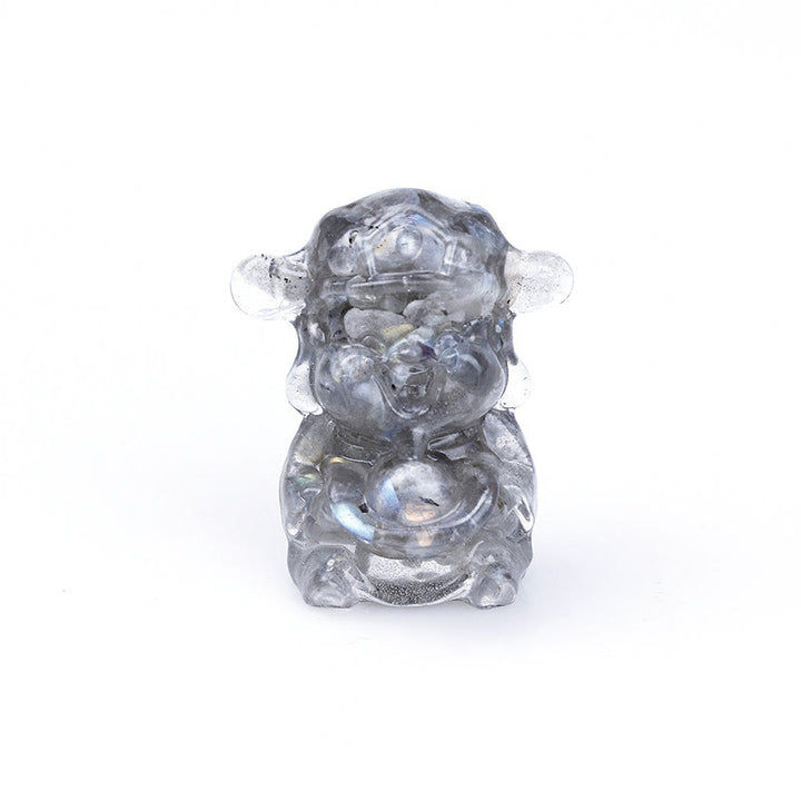 Buddha Stones Bóg Bogactwa Kryształ Ametystu Żywica Energia Fortuna Dekoracja Domu