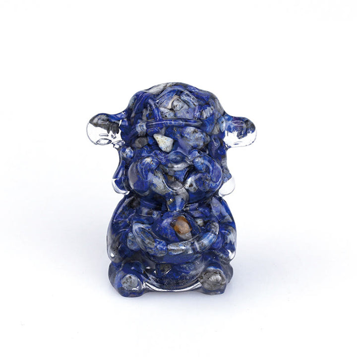 Buddha Stones Bóg Bogactwa Kryształ Ametystu Żywica Energia Fortuna Dekoracja Domu