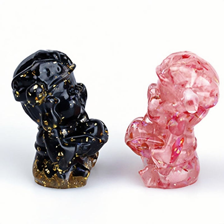 Buddha Stones Bóg Bogactwa Kryształ Ametystu Żywica Energia Fortuna Dekoracja Domu