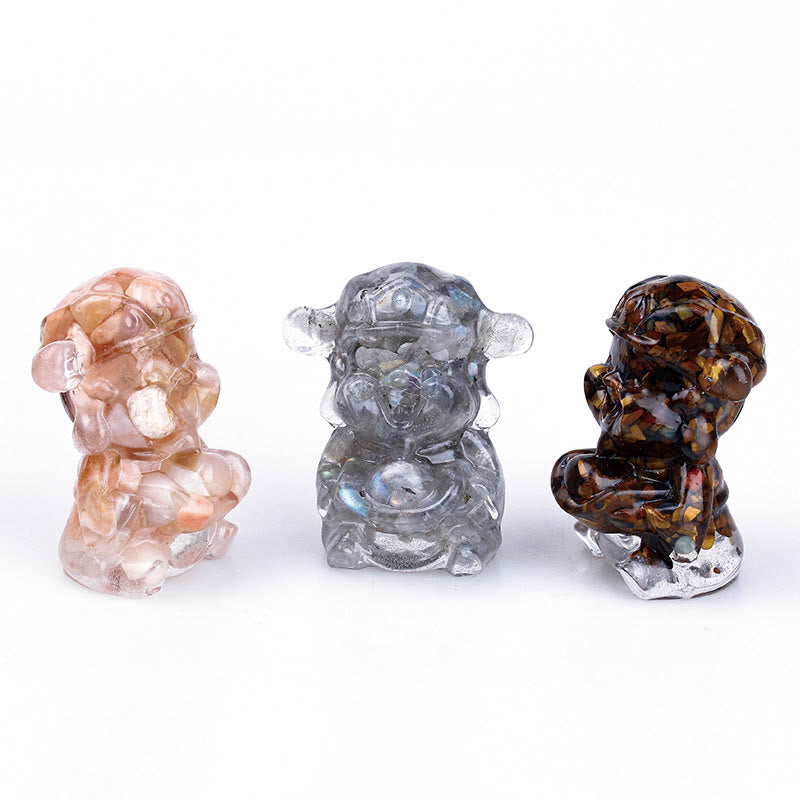 Buddha Stones Bóg Bogactwa Kryształ Ametystu Żywica Energia Fortuna Dekoracja Domu