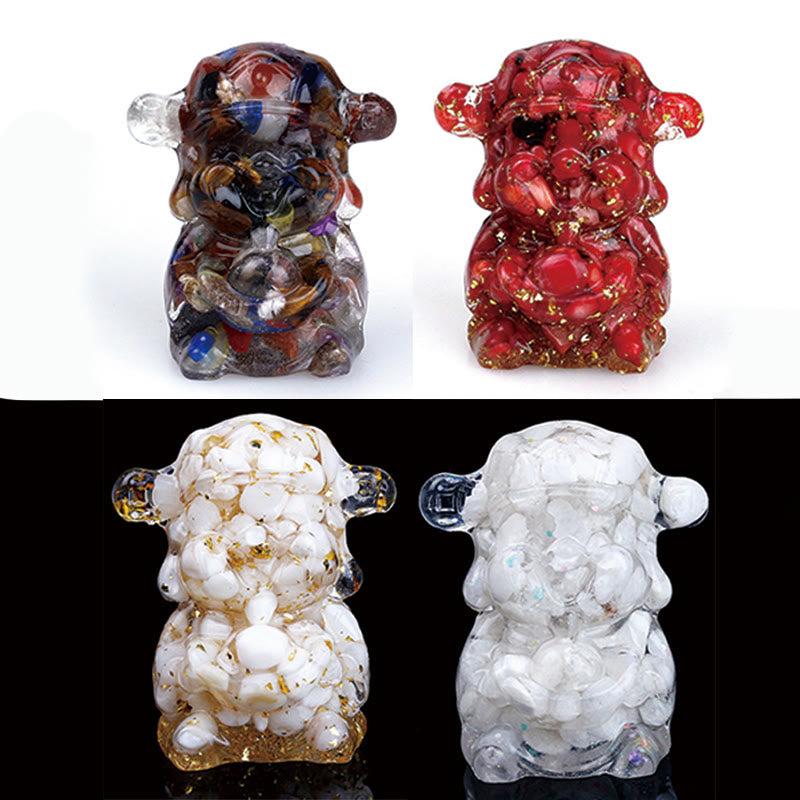 Buddha Stones Bóg Bogactwa Kryształ Ametystu Żywica Energia Fortuna Dekoracja Domu