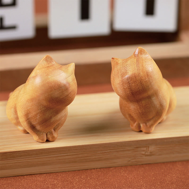 Buddha Stones Mały Kot Sandałowiec Ochrona Dekoracja Domu (Losowy Typ) - image 5