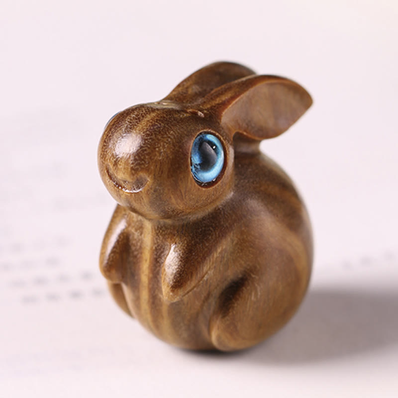 Buddha Stones Małe Liście Czerwone Drzewo Sandałowe Zielone Drzewo Sandałowe Szczęśliwy Mini Królik Relaks Dekoracja