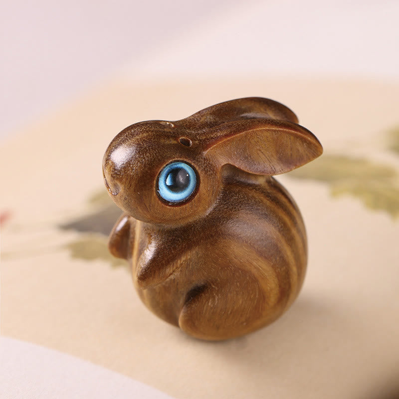 Buddha Stones Małe Liście Czerwone Drzewo Sandałowe Zielone Drzewo Sandałowe Szczęśliwy Mini Królik Relaks Dekoracja