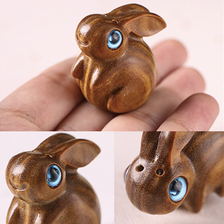 Buddha Stones Małe Liście Czerwone Drzewo Sandałowe Zielone Drzewo Sandałowe Szczęśliwy Mini Królik Relaks Dekoracja