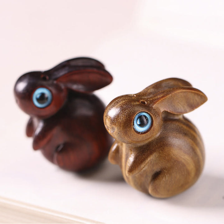 Buddha Stones Małe Liście Czerwone Drzewo Sandałowe Zielone Drzewo Sandałowe Szczęśliwy Mini Królik Relaks Dekoracja