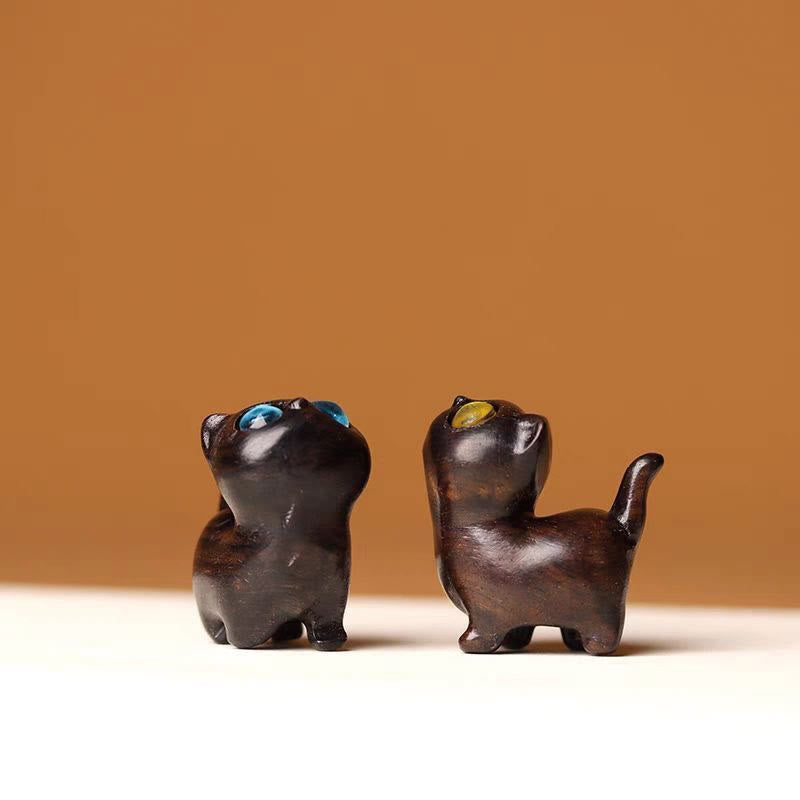 Buddha Stones Zielone drzewo sandałowe Drewno hebanowe Drzewo sandałowe Małe liście Czerwone drzewo sandałowe Miniaturowa dekoracja pokoju Lucky Cat - image 34