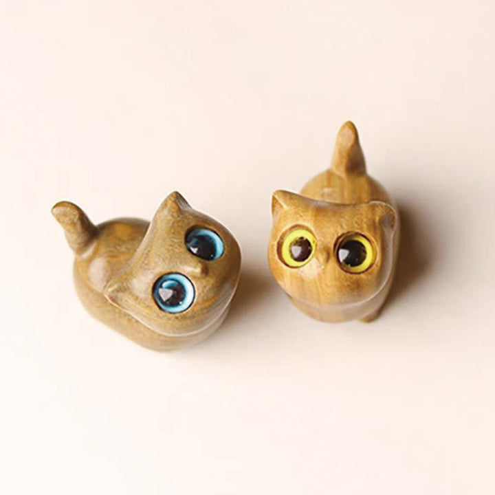 Buddha Stones Zielone drzewo sandałowe Drewno hebanowe Drzewo sandałowe Małe liście Czerwone drzewo sandałowe Miniaturowa dekoracja pokoju Lucky Cat - image 40