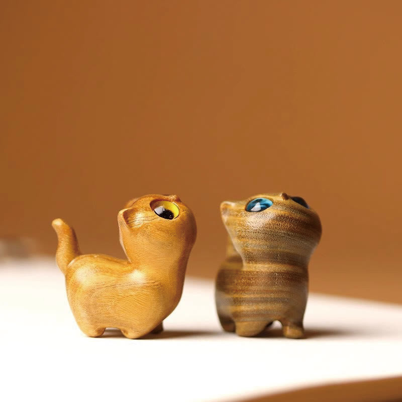 Buddha Stones Zielone drzewo sandałowe Drewno hebanowe Drzewo sandałowe Małe liście Czerwone drzewo sandałowe Miniaturowa dekoracja pokoju Lucky Cat - image 5