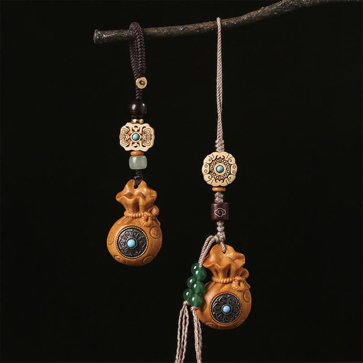 Buddha Stones Sandałowe Małe Liście Czerwone Drzewo Sandałowe Zielone Drzewo Sandałowe Om Mani Padme Hum Spokojny Brelok Telefon Wiszący Dekoracja