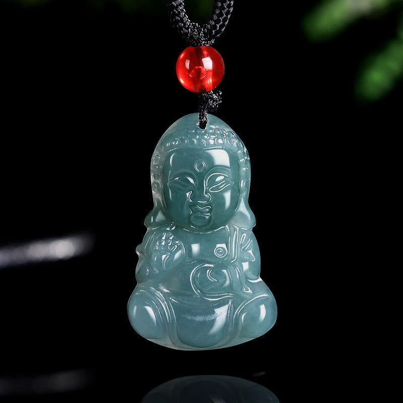 Buddha Stones Jade Baobao Budda Naszyjnik Dobrobyt Wisiorek - image 3