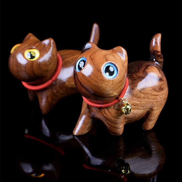 Buddha Stones Rzeźba z palisandru Kot Ciepło Dekoracja Domu - image 7