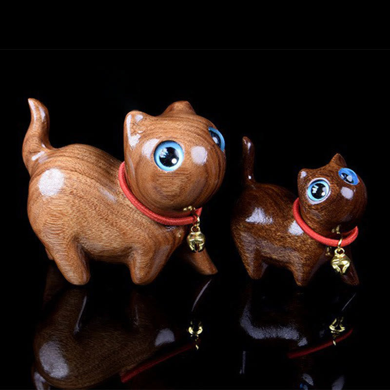 Buddha Stones Rzeźba z palisandru Kot Ciepło Dekoracja Domu - image 5