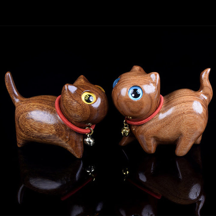 Buddha Stones Rzeźba z palisandru Kot Ciepło Dekoracja Domu - image 6