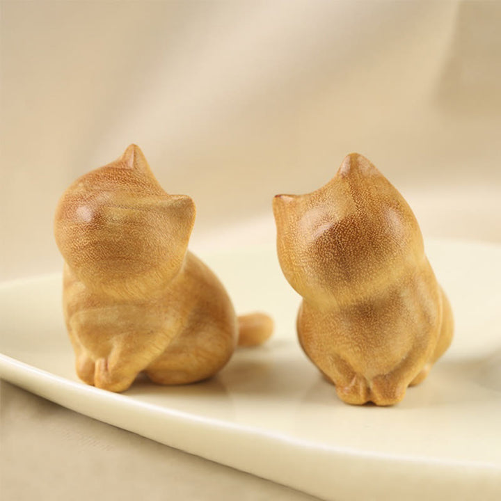 Buddha Stones Mały Kot Sandałowiec Ochrona Dekoracja Domu (Losowy Typ) - image 10