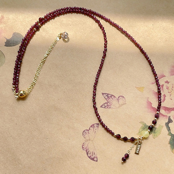 Bransoletka Buddha Stones Small Natural Garnet Passion Triple Wrap