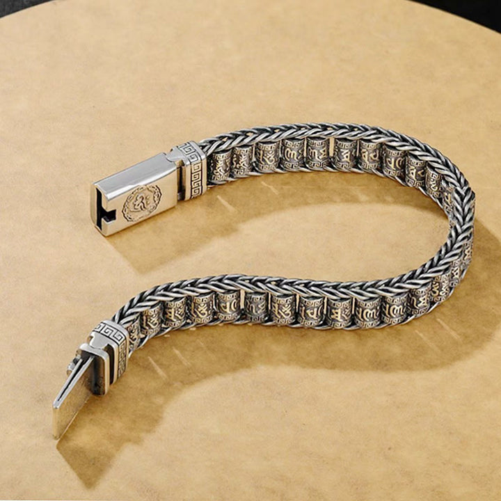 Buddha Stones Tybetańskie Miedziana Klamra Om Mani Padme Hum Peace Metal Bransoletka - image 3