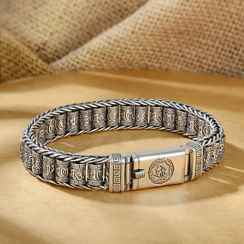 Buddha Stones Tybetańskie Miedziana Klamra Om Mani Padme Hum Peace Metal Bransoletka - image 8