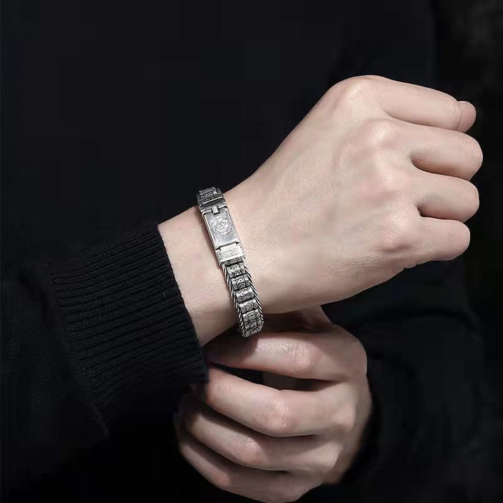 Buddha Stones Tybetańskie Miedziana Klamra Om Mani Padme Hum Peace Metal Bransoletka - image 4