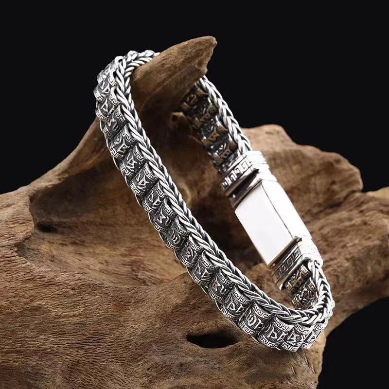 Buddha Stones Tybetańskie Miedziana Klamra Om Mani Padme Hum Peace Metal Bransoletka - image 2