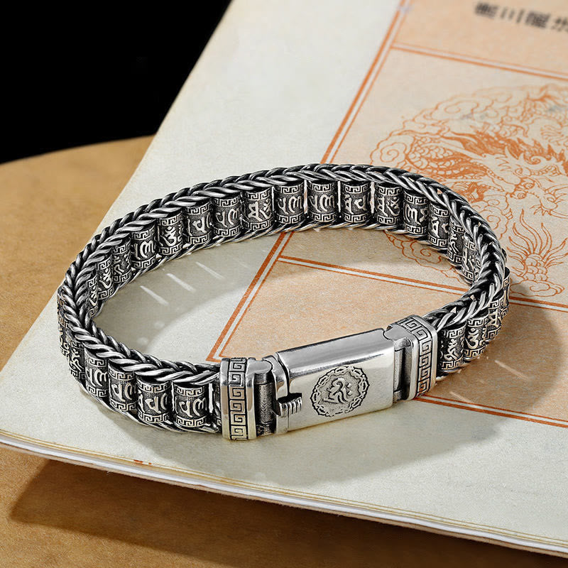 Buddha Stones Tybetańskie Miedziana Klamra Om Mani Padme Hum Peace Metal Bransoletka - image 1