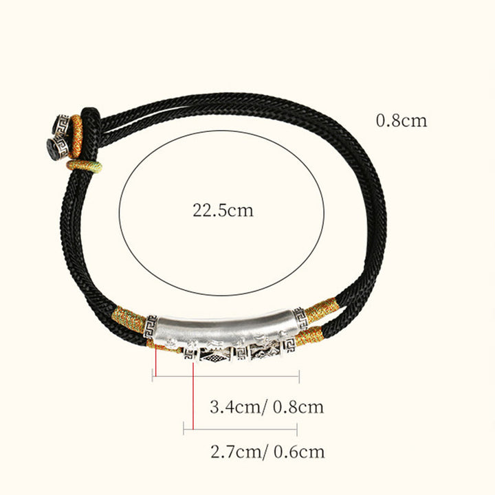 Buddha Stones Dragon Knot ze srebra próby 925 Om Mani Padme Hum Double Hand Woven - image 4